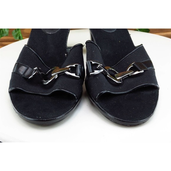 Aerosoles Sz 9.5 M Black Slide Fabric Women Sandals‎ - Picture 2 of 7